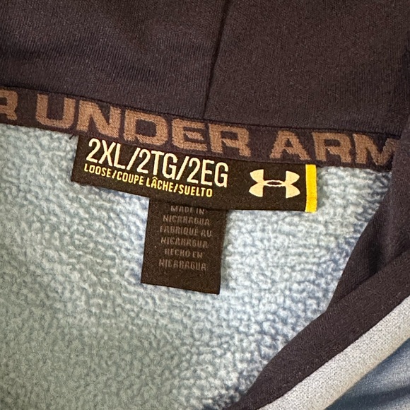 Under Armour Baby Blue Mens Storm Hoodie Size 2XL Very Gently Used No Signs Wear - Picture 5 of 9